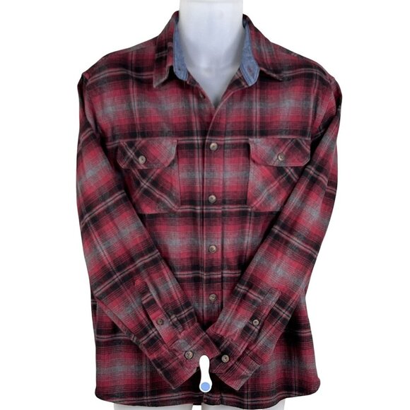 Jachs Mens XL Heritage Brawny Flannel Shacket Heavy Shirt Tartan Plaid Jacket - Picture 2 of 15